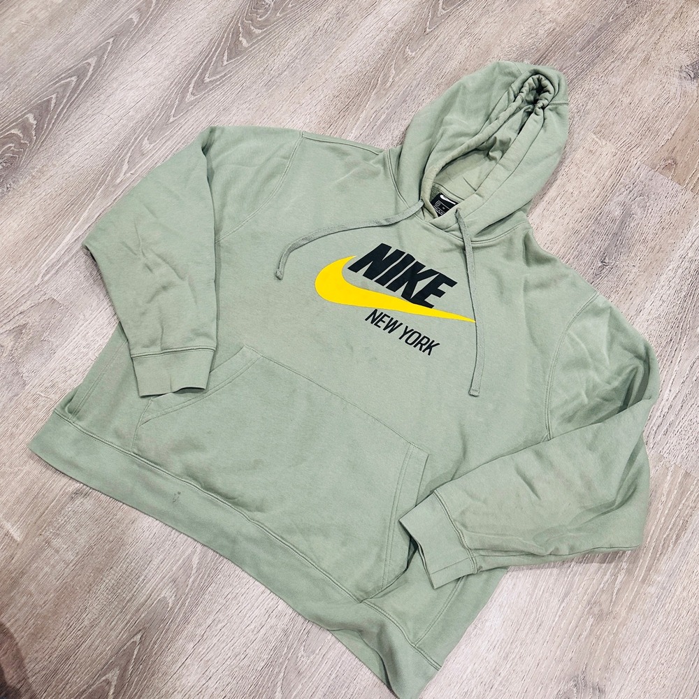 Nike Hoodie Mens XL New York Sage Green Pullover Hoodie Graphic Swoosh 3363283PX